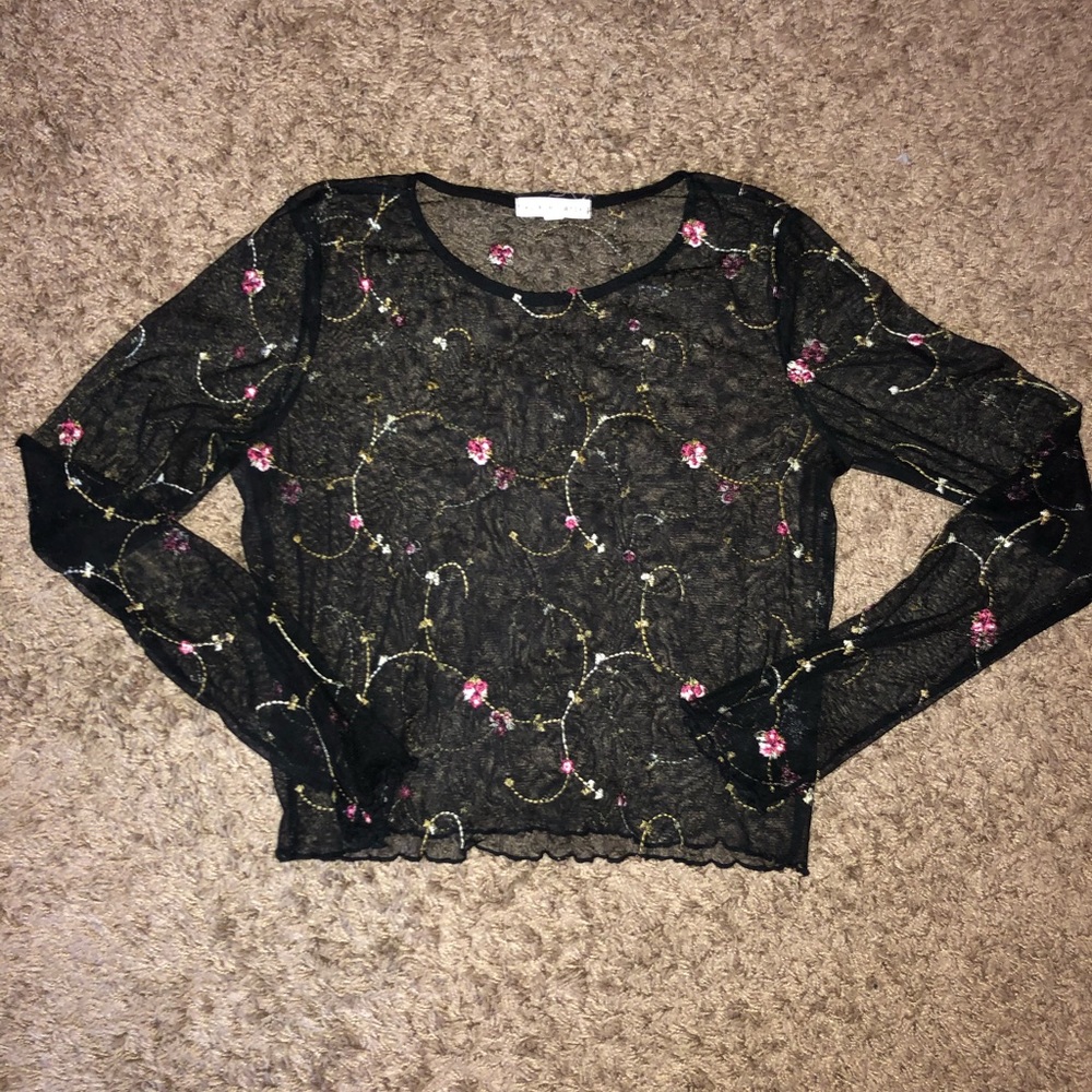 PacSun mesh floral long sleeve